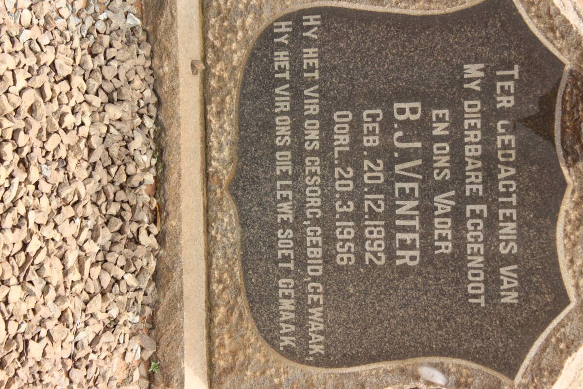 VENTER B.J. 1892-1956 &amp; M.E.F. 1895-1959