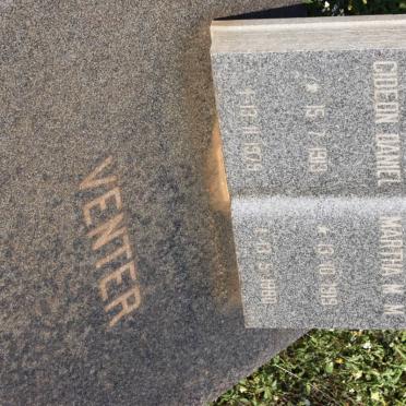 VENTER Gideon Daniel 1919-1979 &amp; Martha M.M. 1919-1980