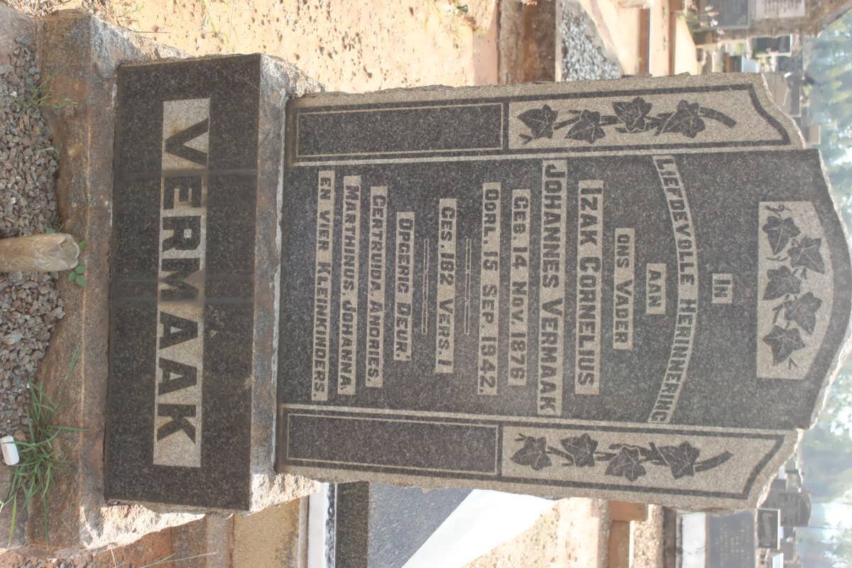 VERMAAK Izak Cornelius Johannes 1876-1942