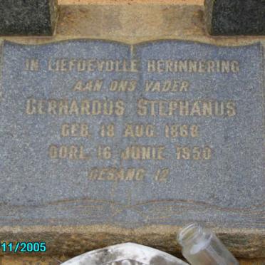 VERMAAK Gerhardus Stephanus 1868-1950 