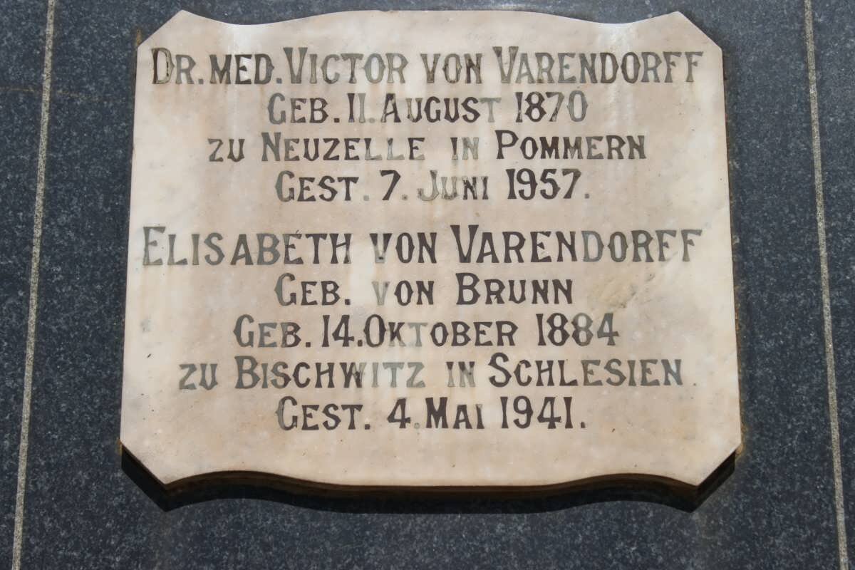 VARENDORFF Victor, von 1870-1957 &amp; Elisabeth VON BRUNN 1884-1941