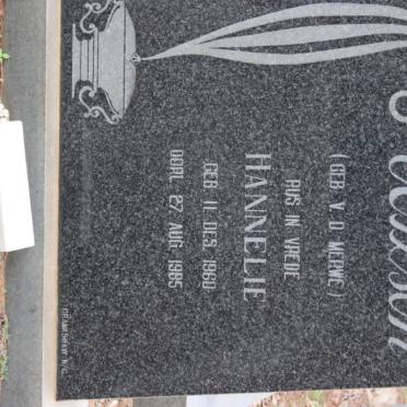 WILSON Hannelie nee V.D. MERWE 1960-1985