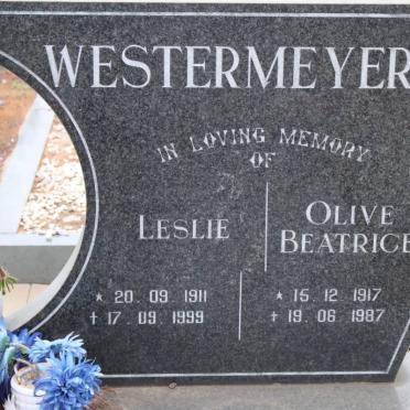 WESTERMEYER Leslie 1911-1999 &amp; Olive Beatrice 1917-1987