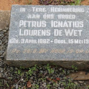 WET Petrus Ignatius Lourens, de 1882-1951