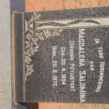 WALKER Magdalena Salomina nee POTGIETER 1894-1972