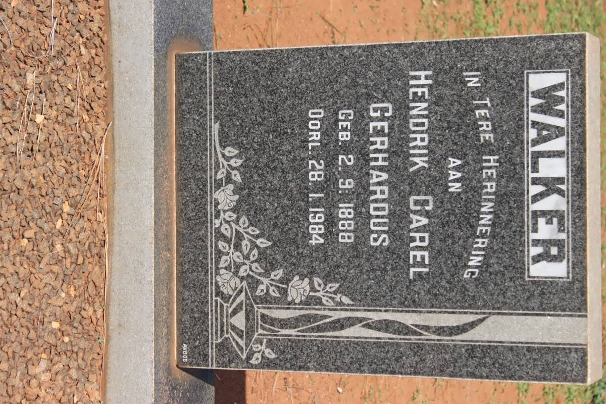 WALKER Hendrik Carel Gerhardus 1888-1984