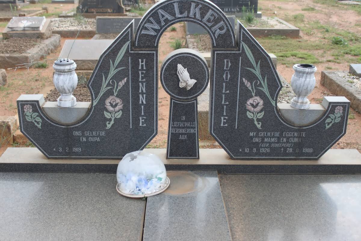 WALKER Hennie 1919- &amp; Dollie SCHEEPERS 1926-1988