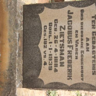 ZIETSMAN Jacobus Frederik 1884-1939