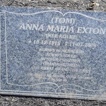 EXTON Anna Maria nee KOLBE 1915-2008