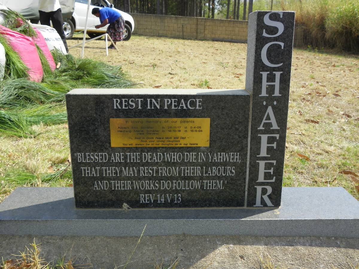 SCHAFER Albert Emil 1917-2005 &amp; Hedwig Marie GEVERS 1918-2006