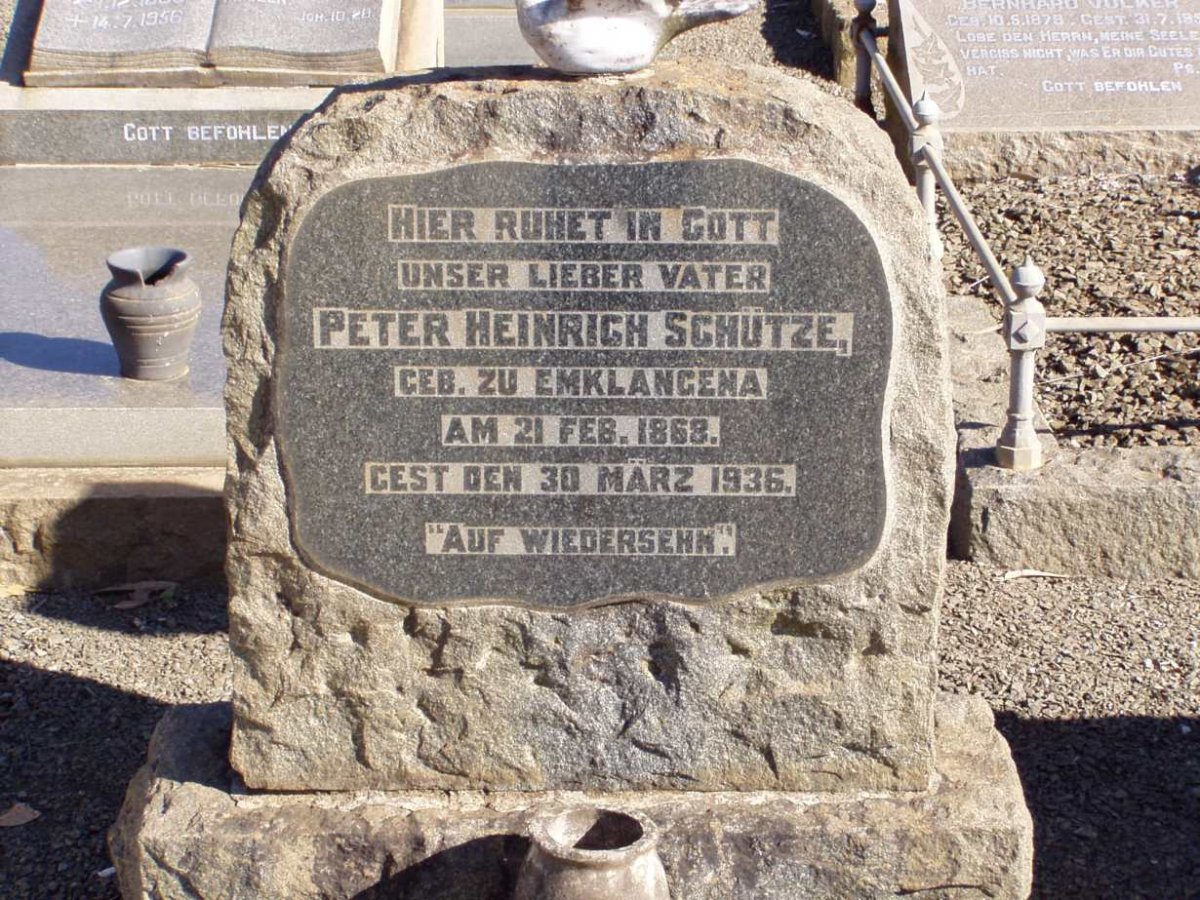 SCHUTZE Peter Heinrich 1868-1936