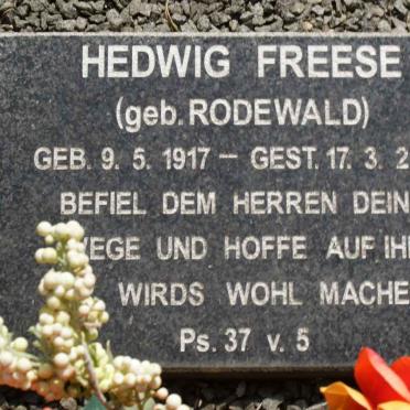 FREESE Hedwig nee RODEWALD 1917-2002