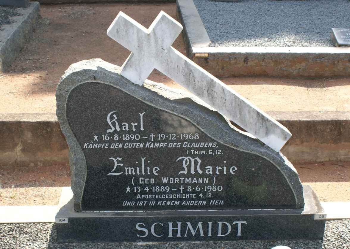 SCHMIDT Karl 1890-1968 &amp; Emilie Marie WORTMANN 1889-1980