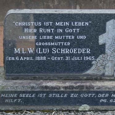 SCHROEDER M.L.W. 1888-1965