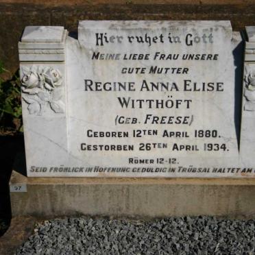 WITTHÖFT Regine Anna Elise nee FREESE 1880-1934