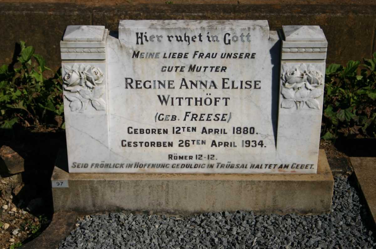 WITTHÖFT Regine Anna Elise nee FREESE 1880-1934