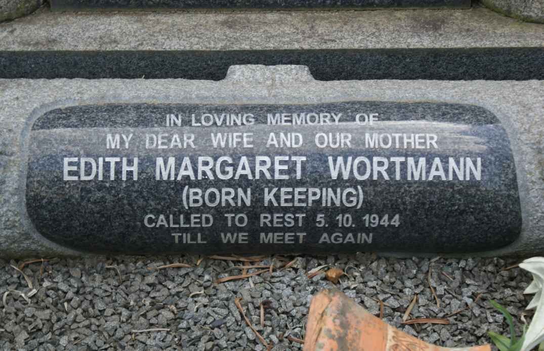WORTMANN Edith Margaret nee KEEPING -1944