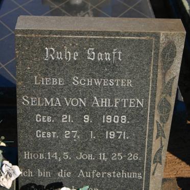 AHLFTEN Selma, von 1908-1971