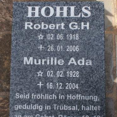 HOHLS Robert G.H. 1918-2006 &amp; Murille Ada 1928-2004