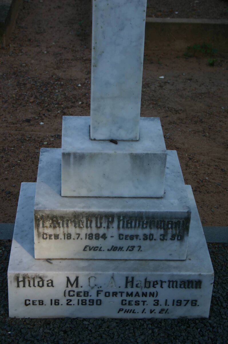 HABERMANN Heinrich U.P. 1884-1950 &amp; Hilda M.G.A. FORTMANN 1890-1976