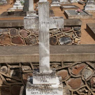 PAUL Magdalena K.M. nee WORTHMANN 1899-1926