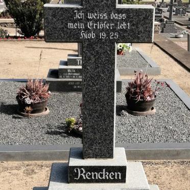 RENCKEN Siegfried C.K.R. 1919-2010 &amp; Erna M.R. HABERMANN 1922-1996