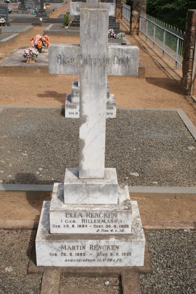 RENCKEN Martin 1893-1957 &amp; Ella HILLERMANN 1894-1950