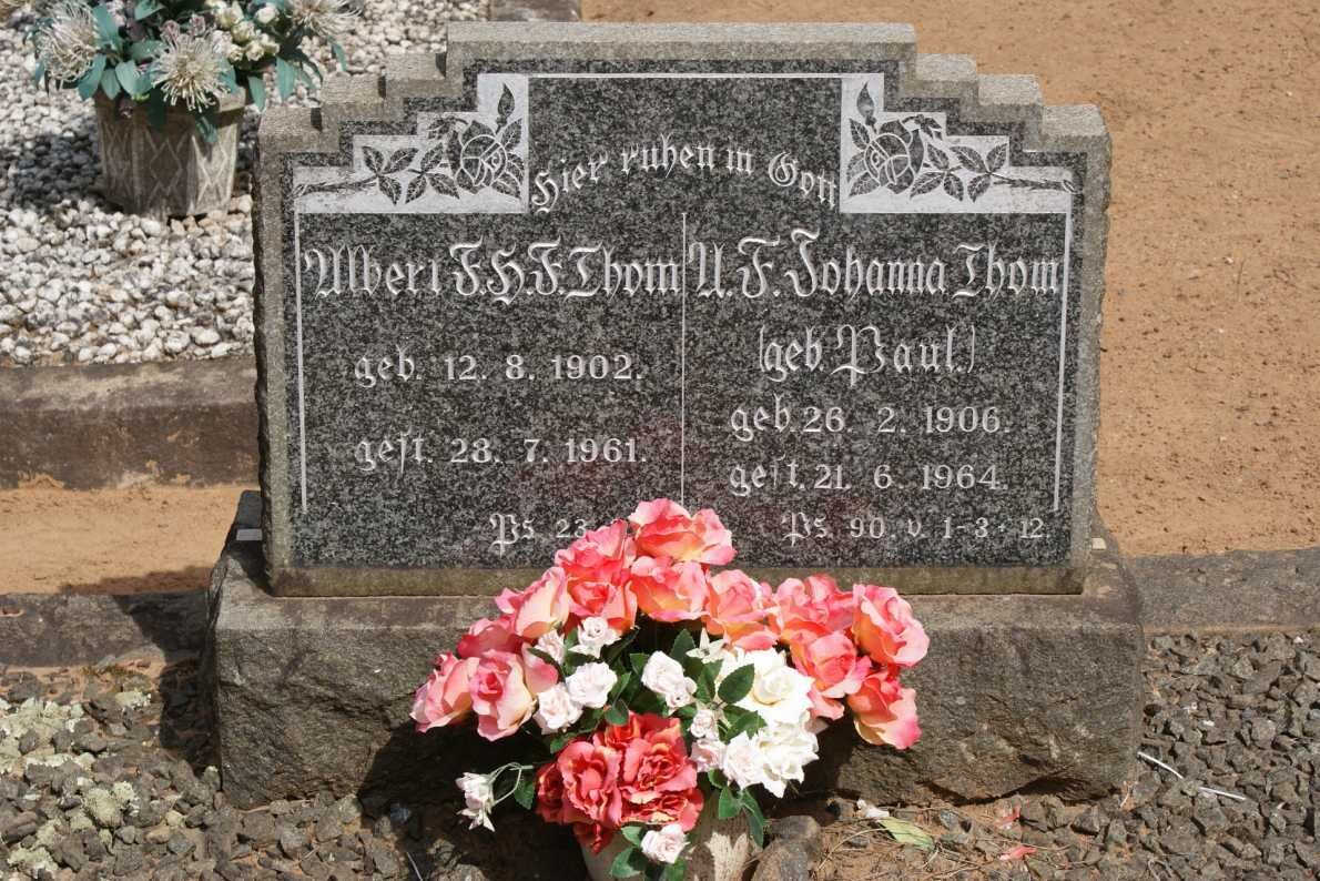 THOM Albert F.H.F 1902-1961 &amp; A.F. Johanna PAUL 1906-1964