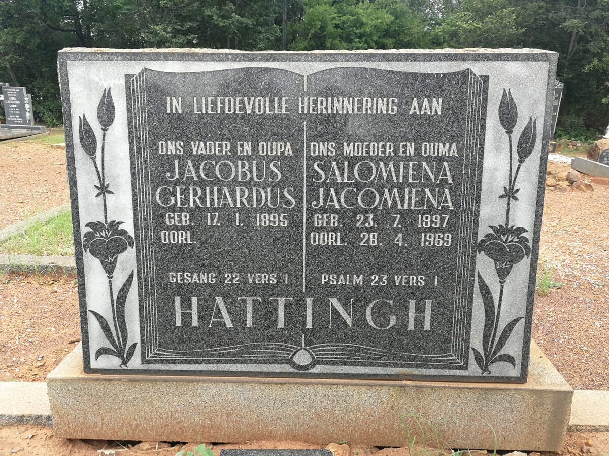 HATTINGH Jacobus Gerhardus 1895- &amp; Salomiena Jacomiena 1897-1969
