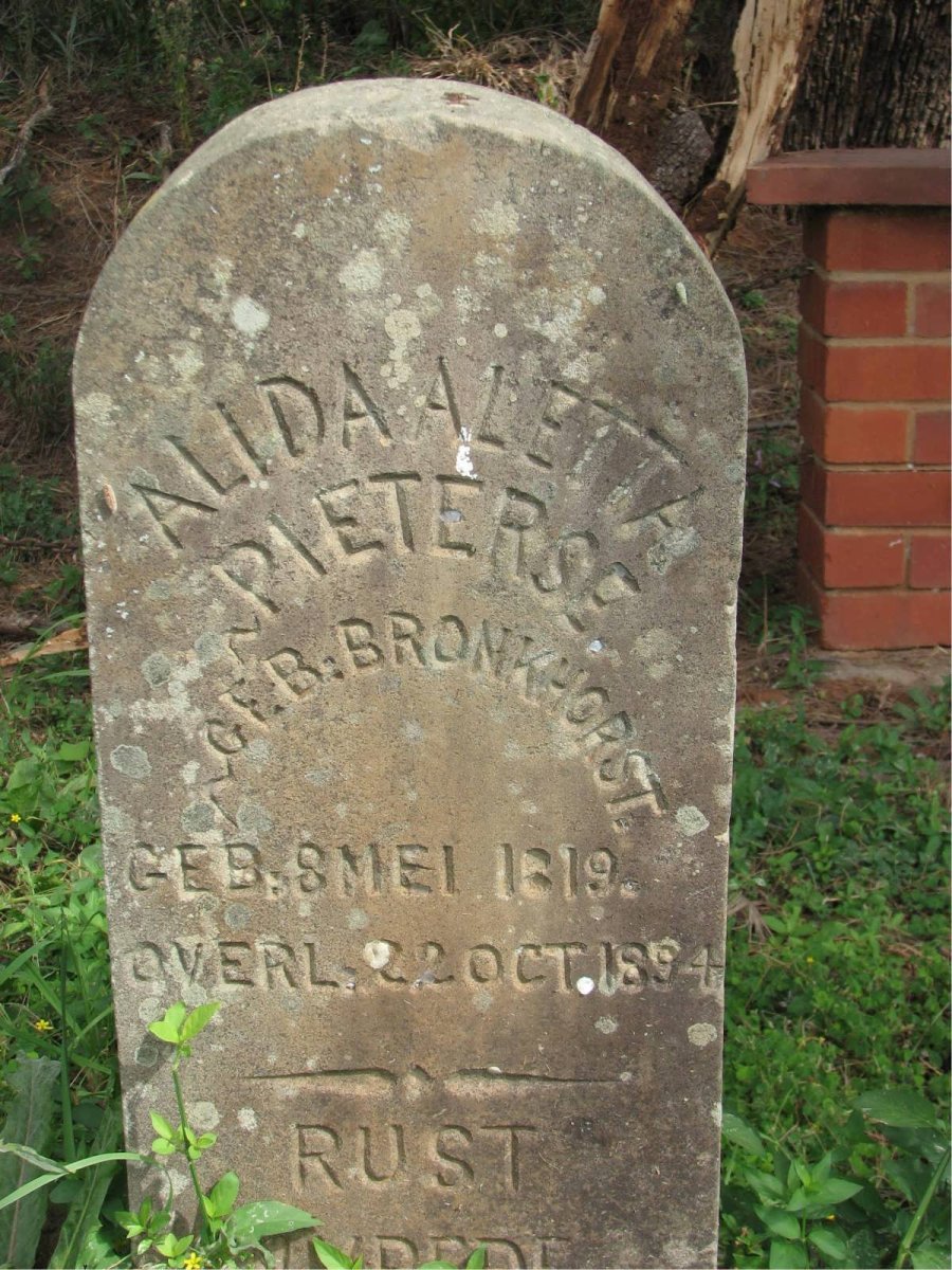 PIETERSE  Alida Aletta nee BRONKHORST 1819-1894