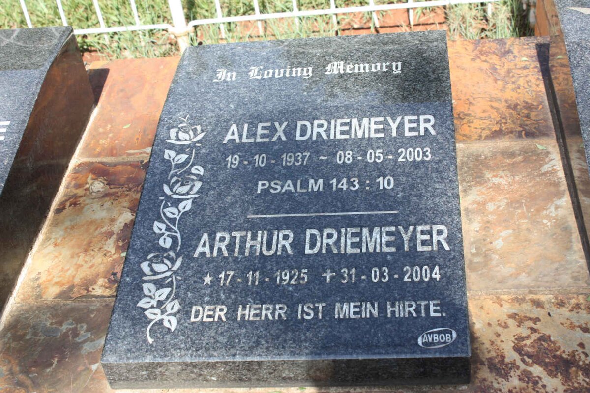 DRIEMEYER Arthur 1925-2004 :: DRIEMEYER Alex 1937-2003