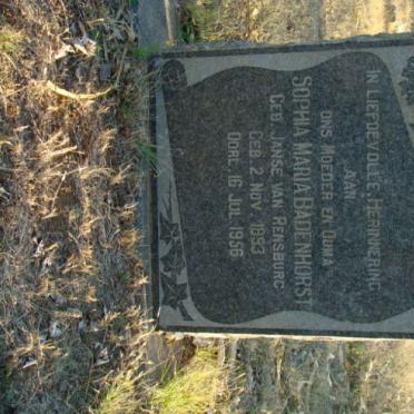 BADENHORST Sophia Maria nee JANSE VAN RENSBURG 1893-1956