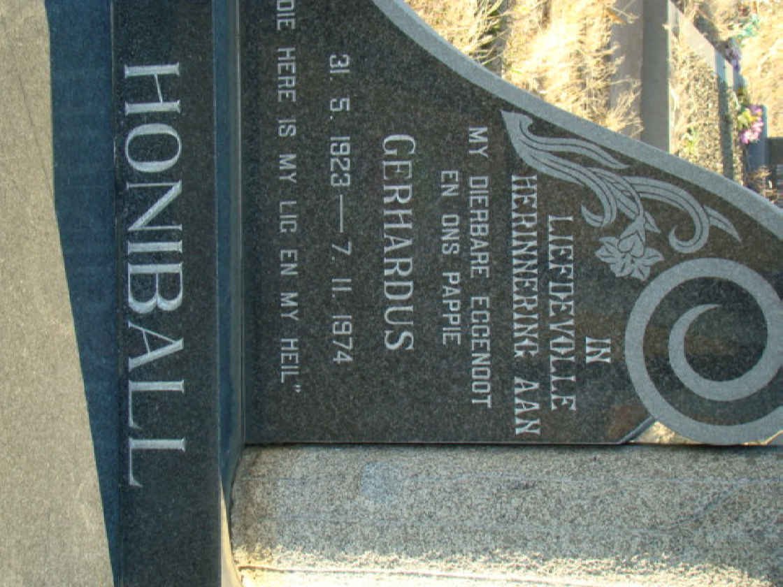 HONIBALL Gerhardus 1923-1974