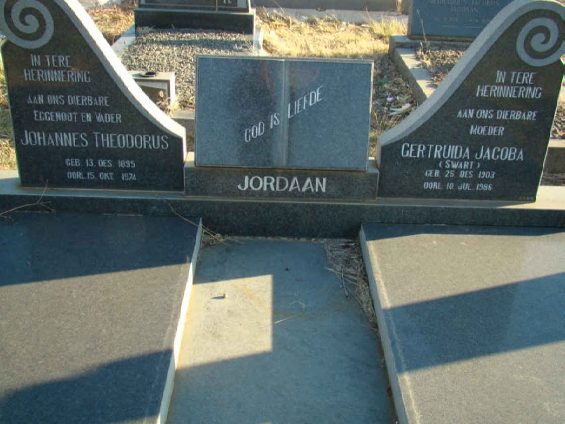 JORDAAN Johannes Theodorus 1895-1974 &amp; Gertruida Jacoba SWART 1903-1986