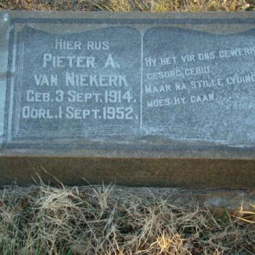 NIEKERK Pieter A., van 1914-1952