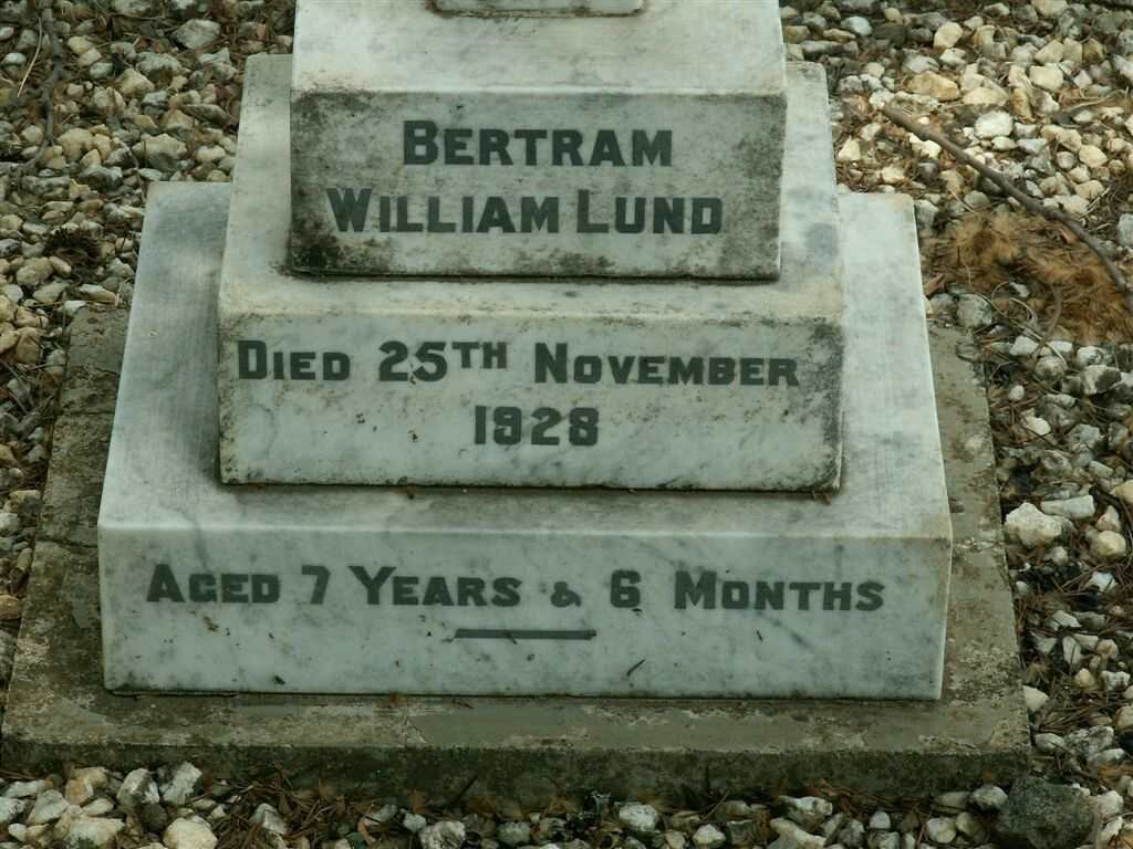 LUND Bertram William  -1928