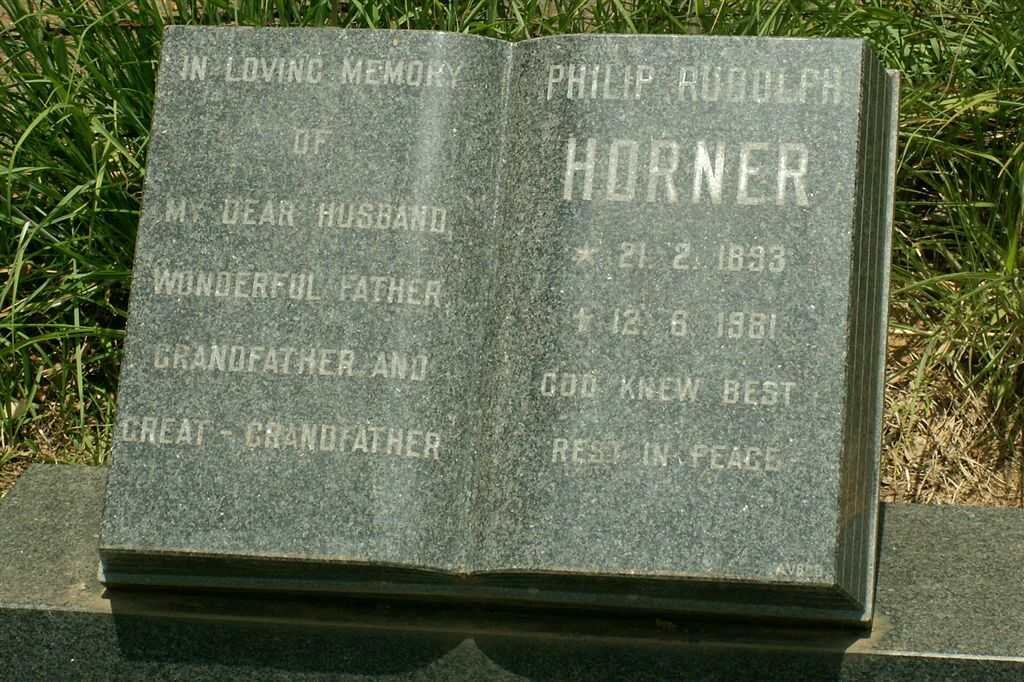 HORNER Philip Rudolph 1893-1981