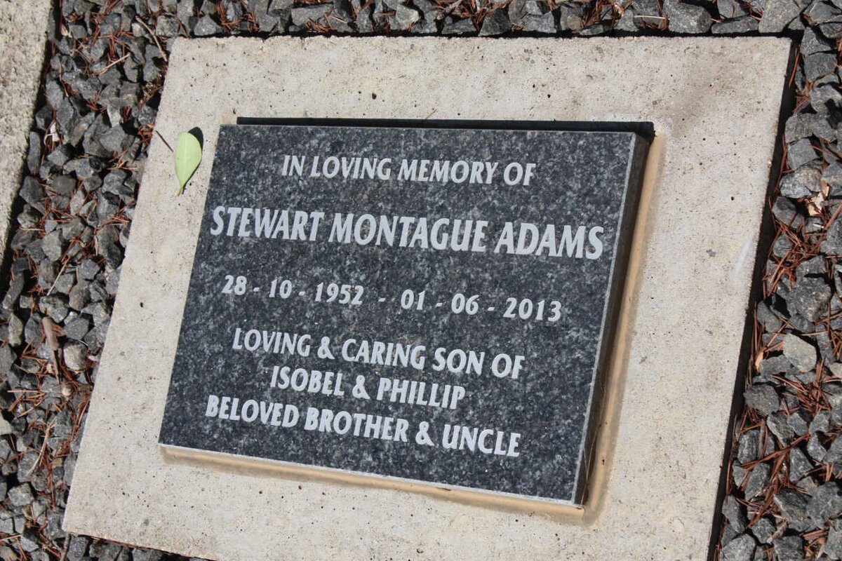 ADAMS Stewart Montague 1952-2013
