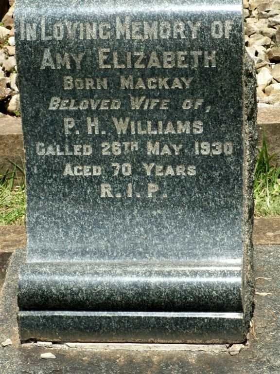 WILLIAMS  Amy Elizabeth nee MACKAY  -1930
