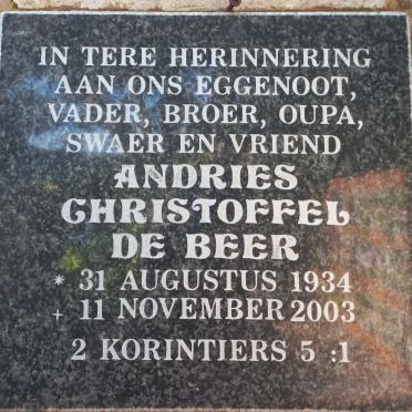 BEER Andries Christoffel, de 1934-2003
