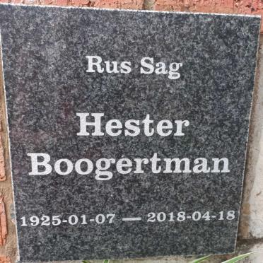 BOOGERTMAN Hester 1925-2018