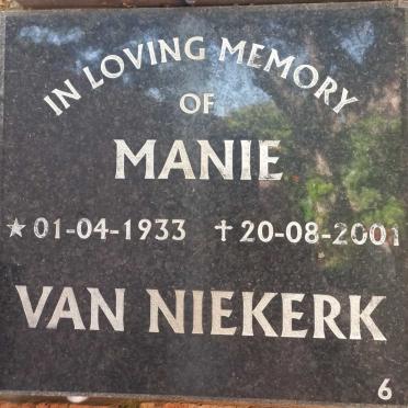 NIEKERK Manie, van 1933-2001
