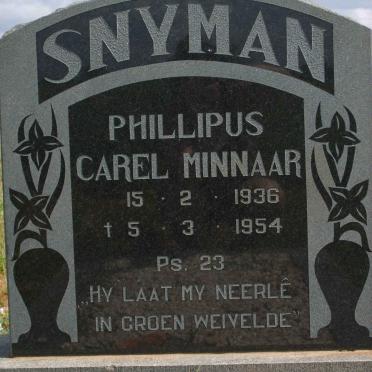 SNYMAN Phillipus Carel Minnaar 1936-1954