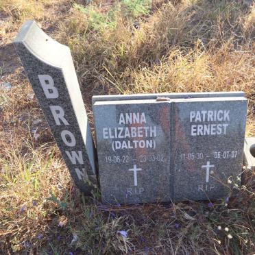BROWN Patrick Ernest 1930-2007 & Anna Elizabeth DALTON 1922-2002