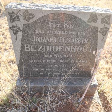 BEZUIDENHOUT Johanna Elizabeth nee WESSELS 1880-1963