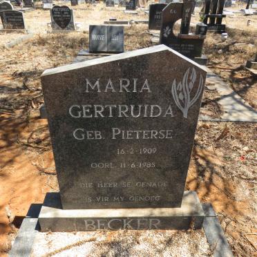 BECKER Maria Gertruida nee PIETERSE 1909-1985