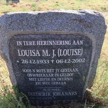 BEKKER Diederik Johannes 1929- & Louisa M.J. 1933-2002