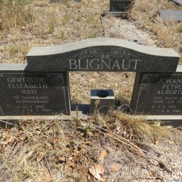 BLIGNAUT Johannes Petrus Albertus 1903-1986 & Gertrude Elizabeth GEE 1903-1984