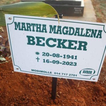 BECKER Martha Magdalena 1941-2023