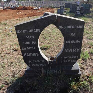 BOTHA Hannes 1921-2001 & Mary 1925-2004
